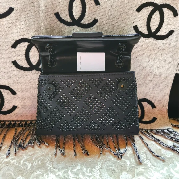 Kurt Geiger Black Studded Mini Purse/Clutch - Picture 4 of 6